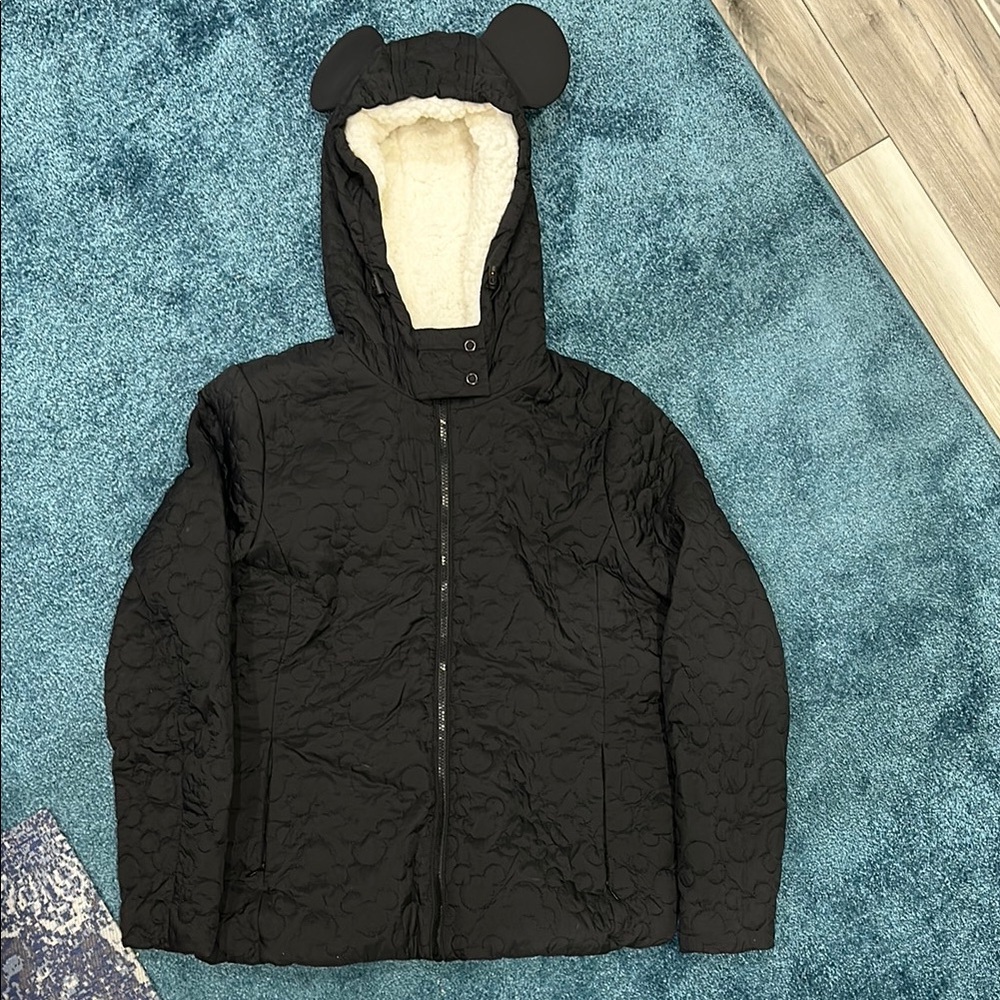 Disney Black Quilted Jacket with Ears